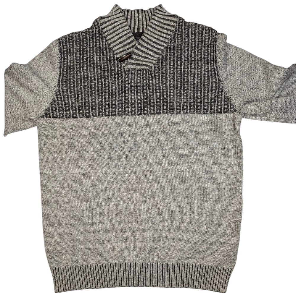Method Grayscale Waffle Knit Pull Over Sweater W … - image 7